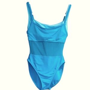 LA BLANCA Peacock 1 Pc Swim Suit w/ Mesh Sz 10